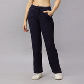 Women's Straight Fit Navy  Blue Colour Viscose Linen Pant.